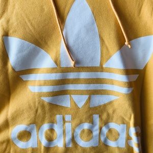 Adidas trefoil yellow hoodie